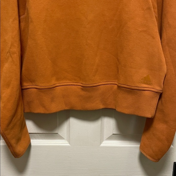 Adidas | Varsity | MockNeck | Burnt Orange | Pullover| Crop Sweatshirt | Size L - Picture 5 of 16